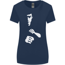 Martial Arts Silhouette MMA Jeet Kune Do Womens Wider Cut T-Shirt Navy Blue