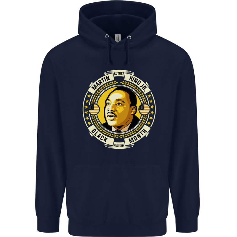 Martin Luther King Black History Month Childrens Kids Hoodie Navy Blue