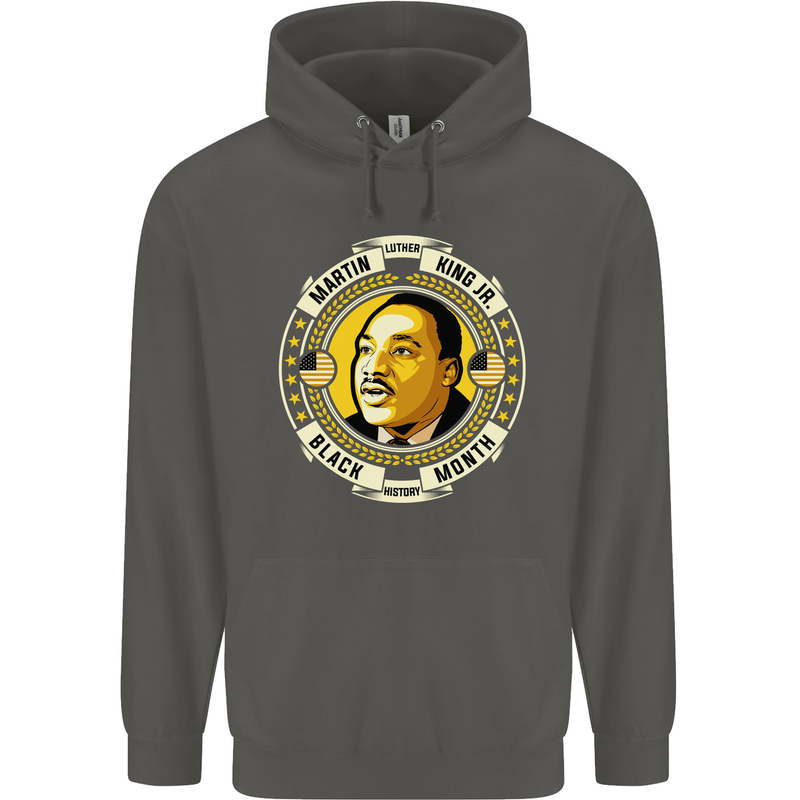 Martin Luther King Black History Month Childrens Kids Hoodie Storm Grey