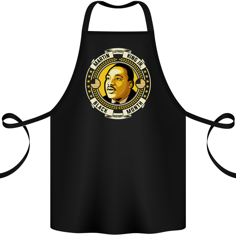 Martin Luther King Black History Month Cotton Apron 100% Organic Black