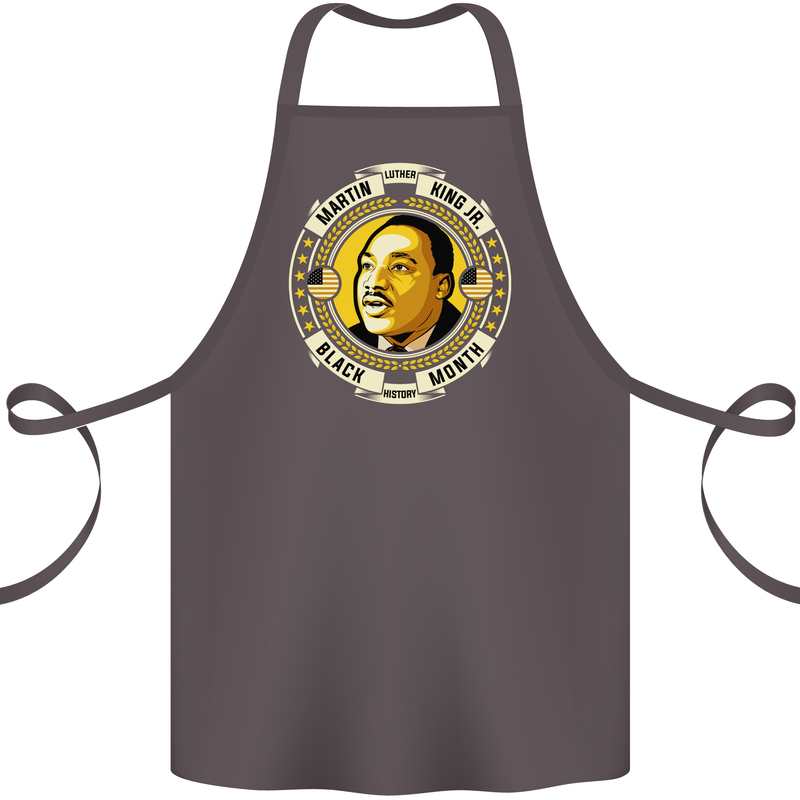 Martin Luther King Black History Month Cotton Apron 100% Organic Dark Grey