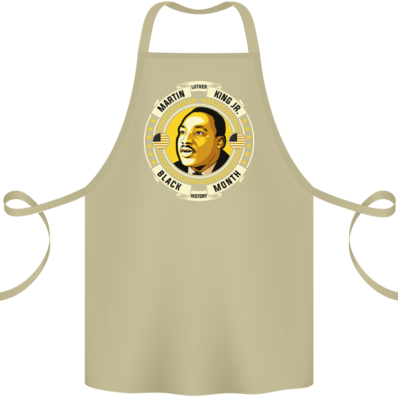 Martin Luther King Black History Month Cotton Apron 100% Organic Khaki