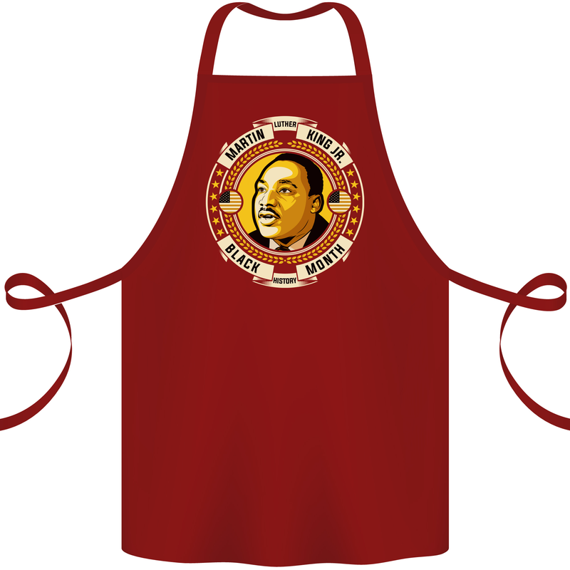 Martin Luther King Black History Month Cotton Apron 100% Organic Maroon