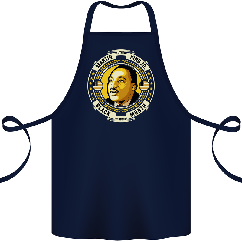 Martin Luther King Black History Month Cotton Apron 100% Organic Navy Blue