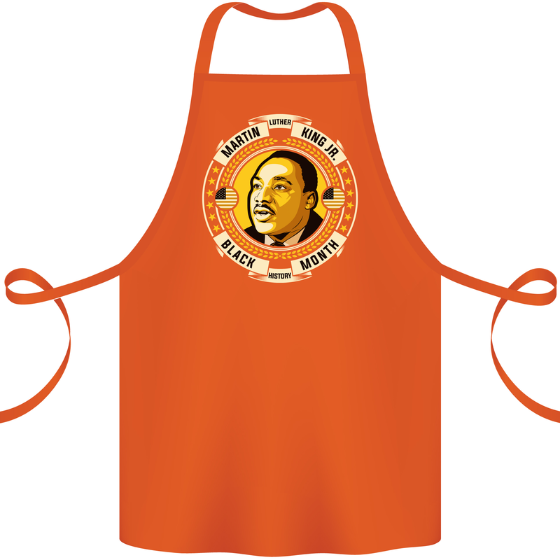 Martin Luther King Black History Month Cotton Apron 100% Organic Orange