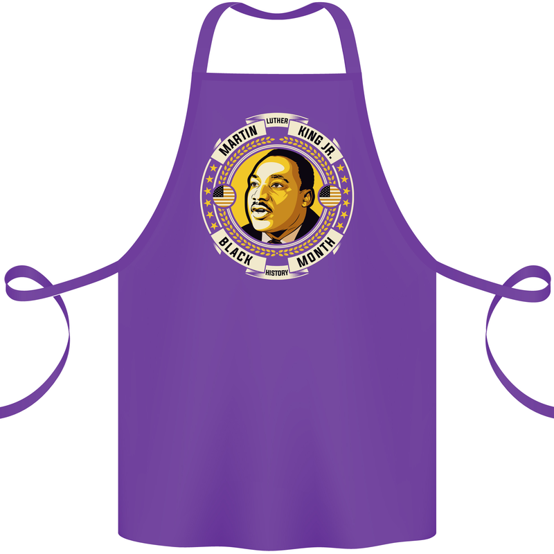 Martin Luther King Black History Month Cotton Apron 100% Organic Purple