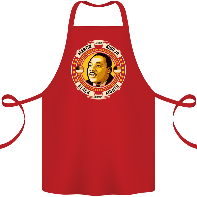 Martin Luther King Black History Month Cotton Apron 100% Organic Red
