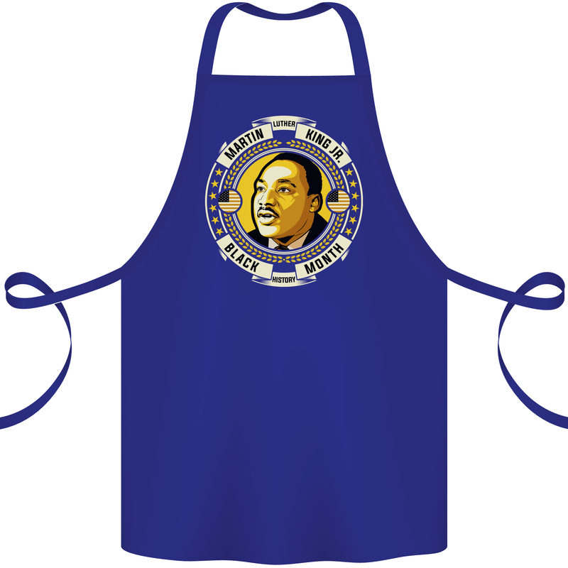 Martin Luther King Black History Month Cotton Apron 100% Organic Royal Blue