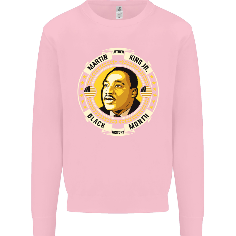 Martin Luther King Black History Month Kids Sweatshirt Jumper Light Pink