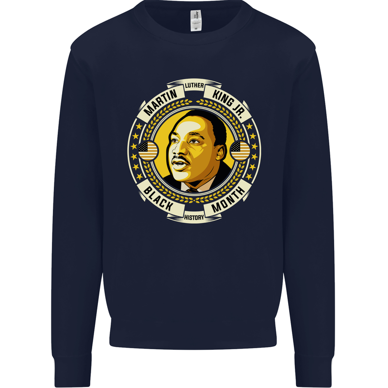 Martin Luther King Black History Month Kids Sweatshirt Jumper Navy Blue
