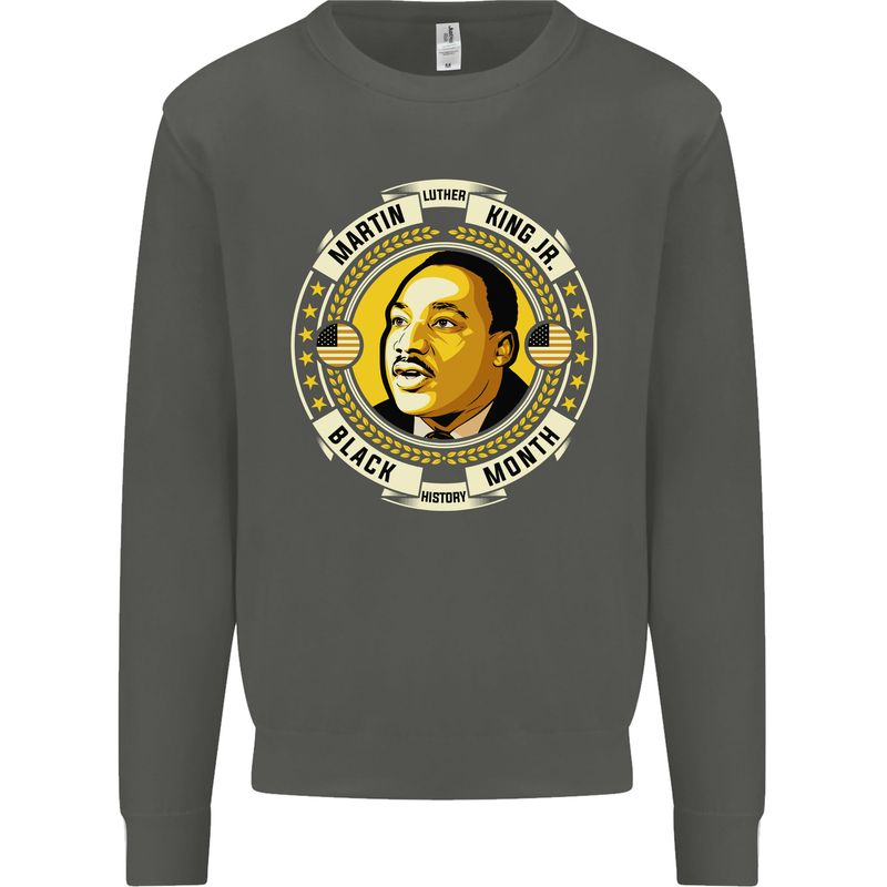 Martin Luther King Black History Month Kids Sweatshirt Jumper Storm Grey