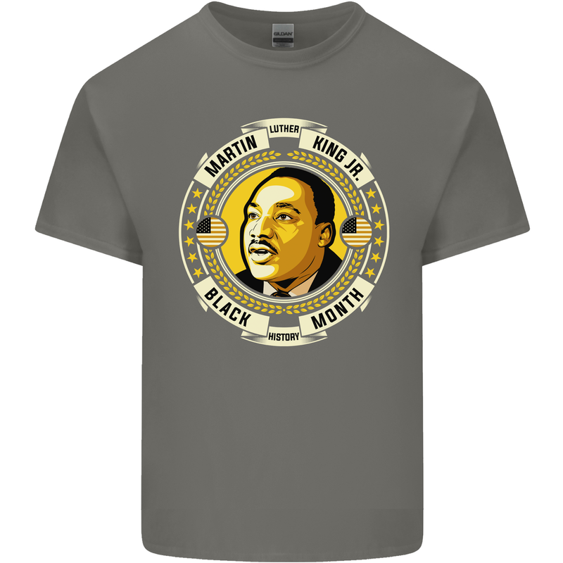 Martin Luther King Black History Month Kids T-Shirt Childrens Charcoal