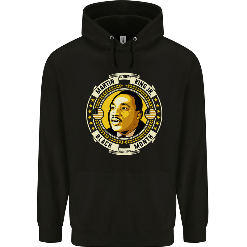 Martin Luther King Black History Month Mens 80% Cotton Hoodie Black
