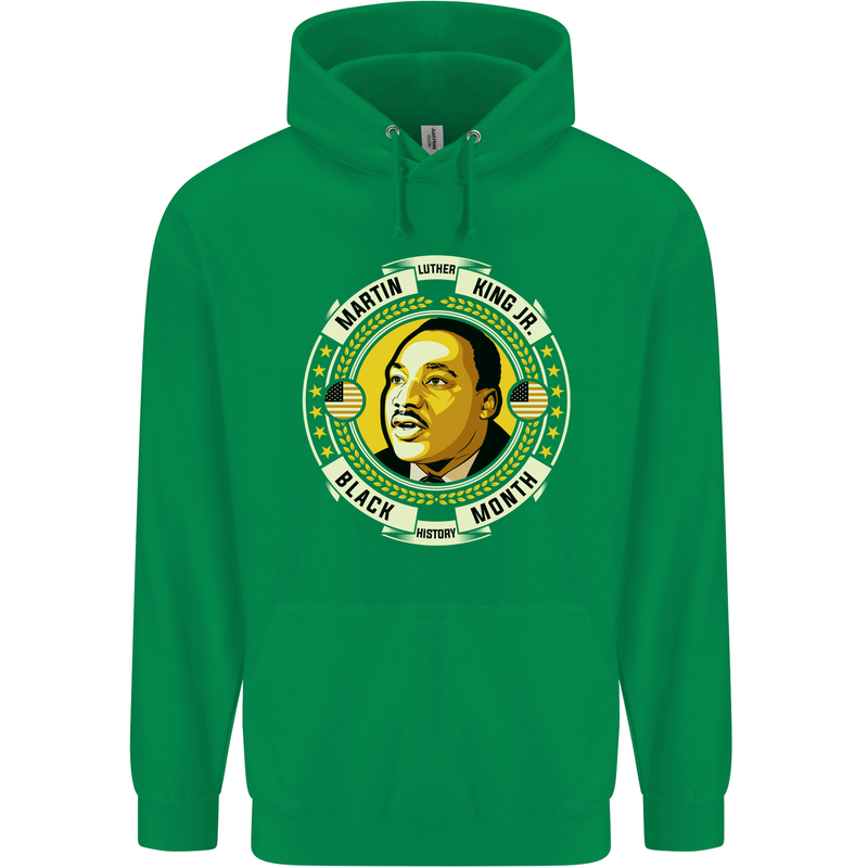 Martin Luther King Black History Month Mens 80% Cotton Hoodie Irish Green