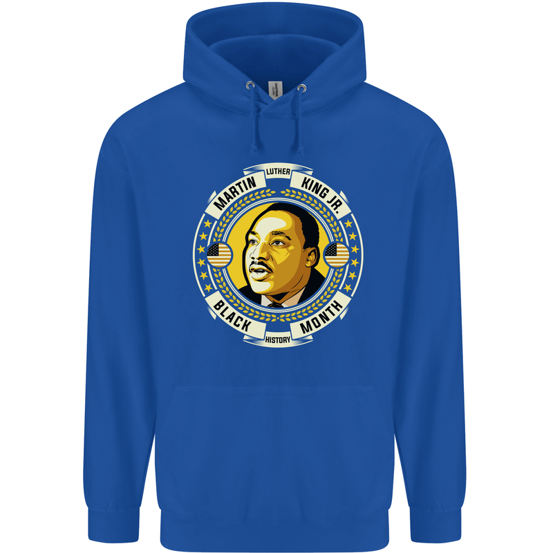 Martin Luther King Black History Month Mens 80% Cotton Hoodie Royal Blue