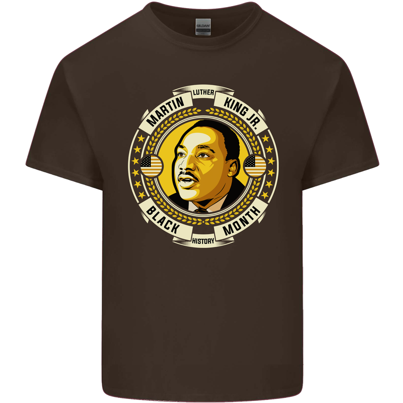 Martin Luther King Black History Month Mens Cotton T-Shirt Tee Top Dark Chocolate