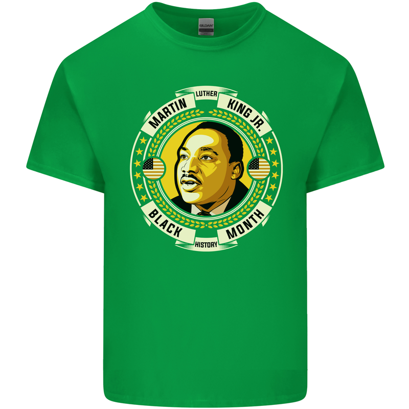 Martin Luther King Black History Month Mens Cotton T-Shirt Tee Top Irish Green