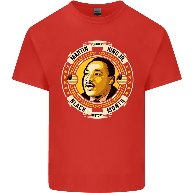 Martin Luther King Black History Month Mens Cotton T-Shirt Tee Top Red
