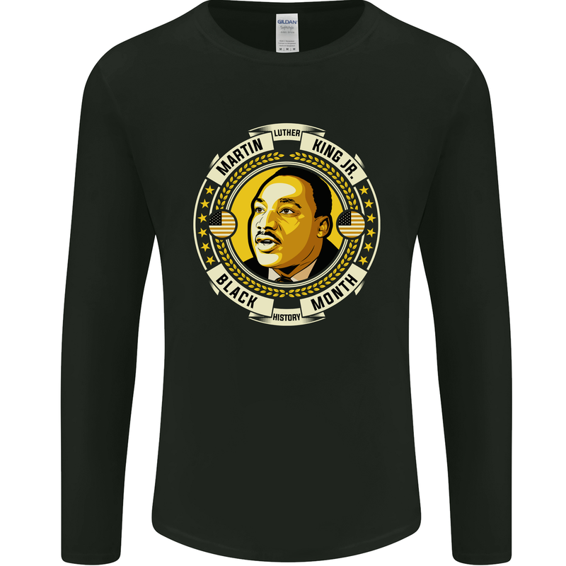 Martin Luther King Black History Month Mens Long Sleeve T-Shirt Black