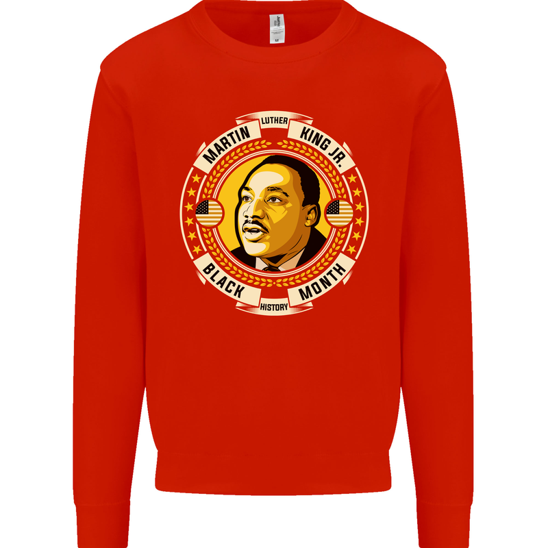 Martin Luther King Black History Month Mens Sweatshirt Jumper Bright Red