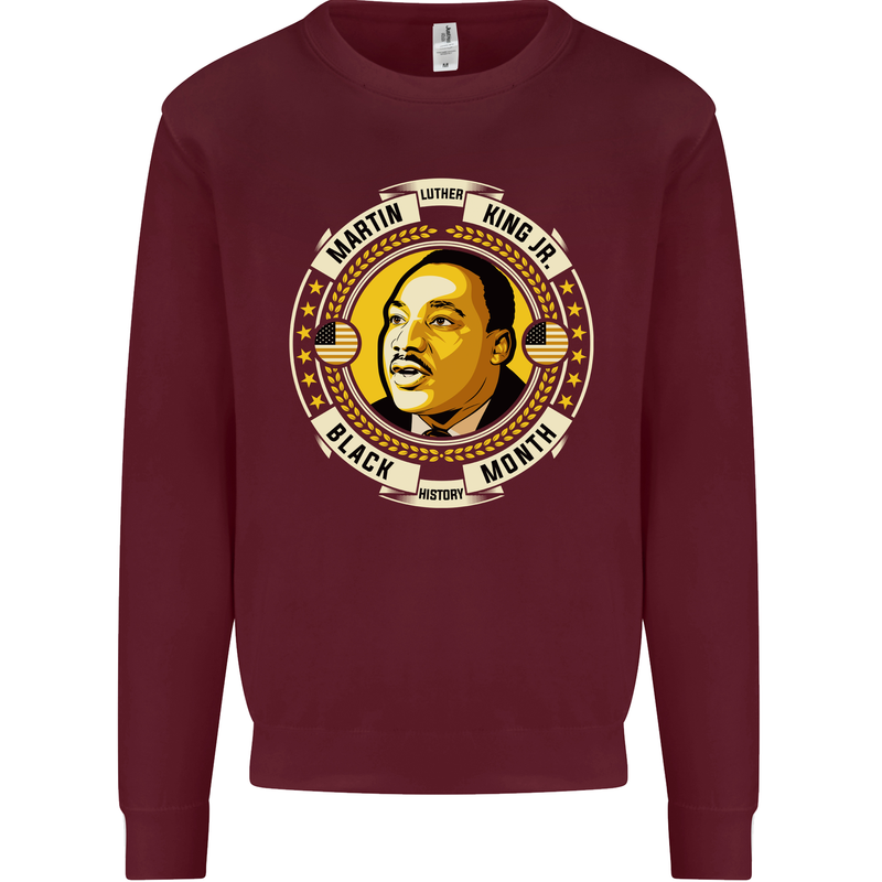 Martin Luther King Black History Month Mens Sweatshirt Jumper Maroon