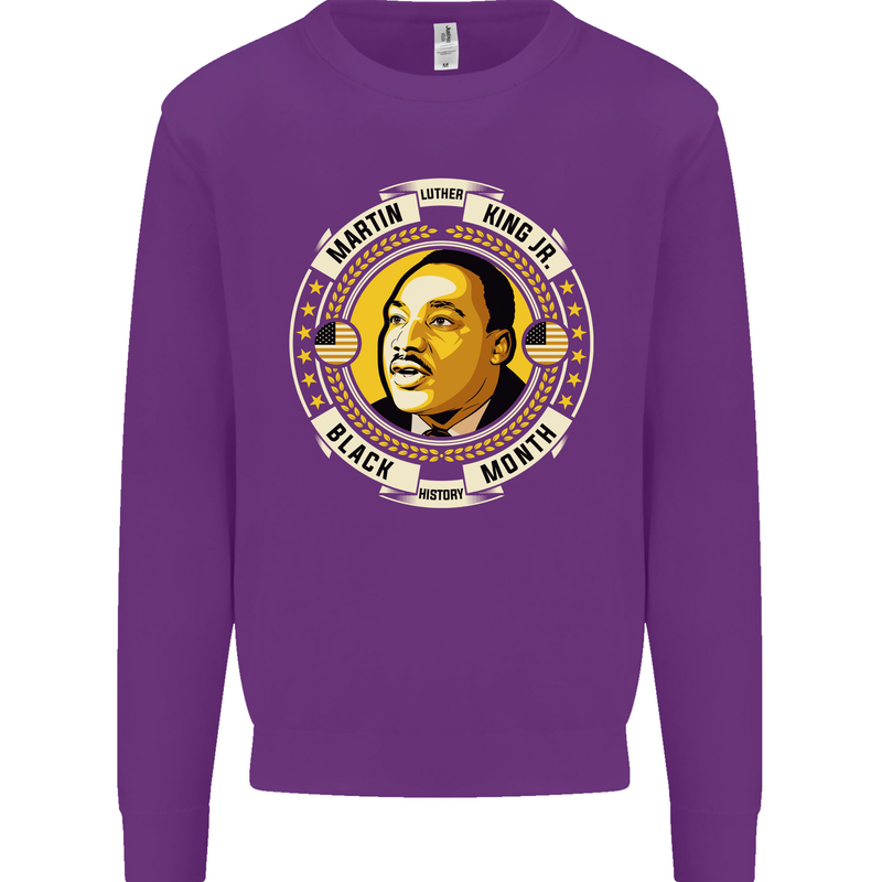 Martin Luther King Black History Month Mens Sweatshirt Jumper Purple