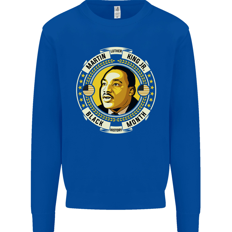 Martin Luther King Black History Month Mens Sweatshirt Jumper Royal Blue