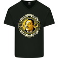Martin Luther King Black History Month Mens V-Neck Cotton T-Shirt Black