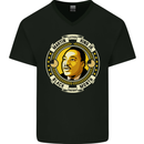 Martin Luther King Black History Month Mens V-Neck Cotton T-Shirt Black