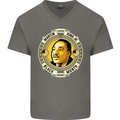 Martin Luther King Black History Month Mens V-Neck Cotton T-Shirt Charcoal