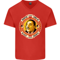Martin Luther King Black History Month Mens V-Neck Cotton T-Shirt Red