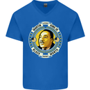Martin Luther King Black History Month Mens V-Neck Cotton T-Shirt Royal Blue