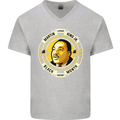 Martin Luther King Black History Month Mens V-Neck Cotton T-Shirt Sports Grey