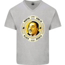 Martin Luther King Black History Month Mens V-Neck Cotton T-Shirt Sports Grey