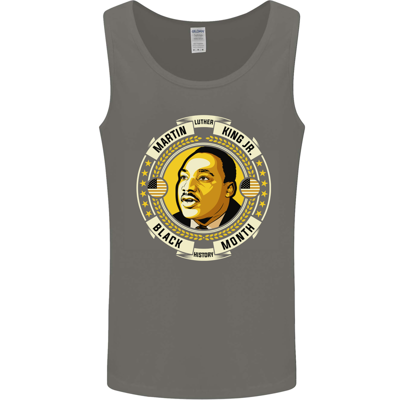 Martin Luther King Black History Month Mens Vest Tank Top Charcoal