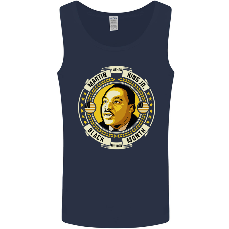 Martin Luther King Black History Month Mens Vest Tank Top Navy Blue
