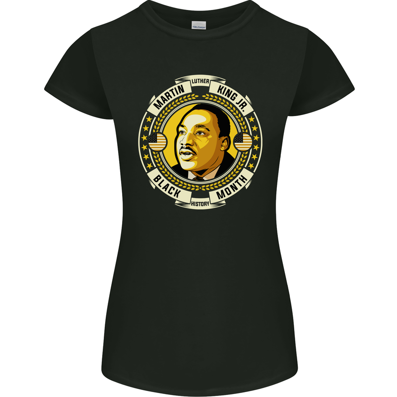 Martin Luther King Black History Month Womens Petite Cut T-Shirt Black