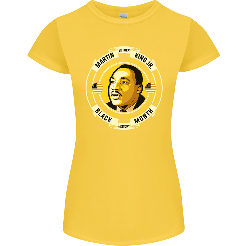 Martin Luther King Black History Month Womens Petite Cut T-Shirt Yellow