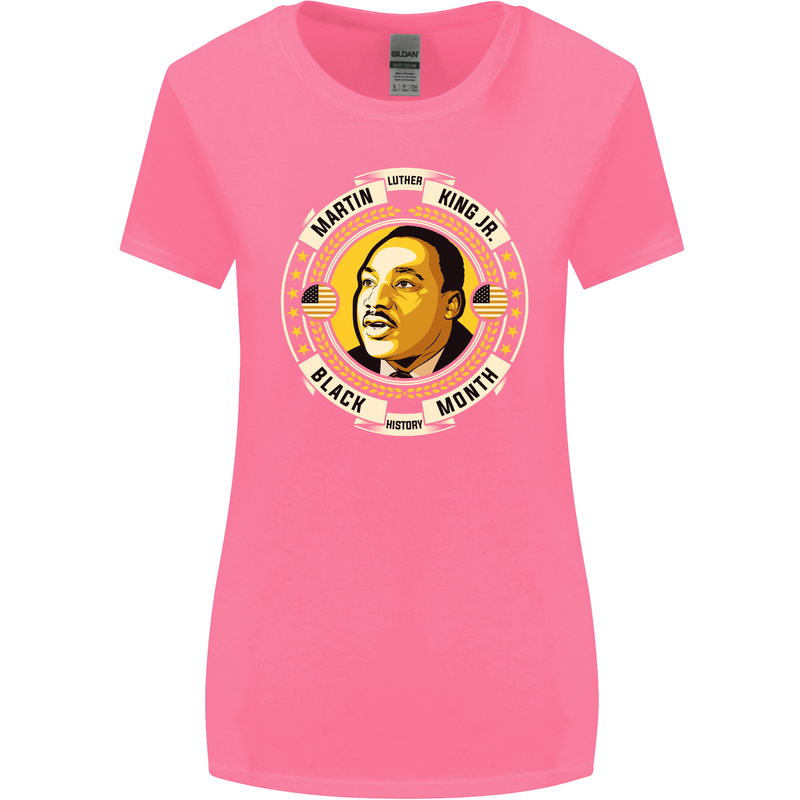 Martin Luther King Black History Month Womens Wider Cut T-Shirt Azalea