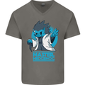 Master Hedgehog Funny Movie Parody Mens V-Neck Cotton T-Shirt Charcoal