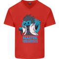 Master Hedgehog Funny Movie Parody Mens V-Neck Cotton T-Shirt Red