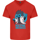 Master Hedgehog Funny Movie Parody Mens V-Neck Cotton T-Shirt Red