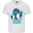 Master Hedgehog Funny Movie Parody Mens V-Neck Cotton T-Shirt White
