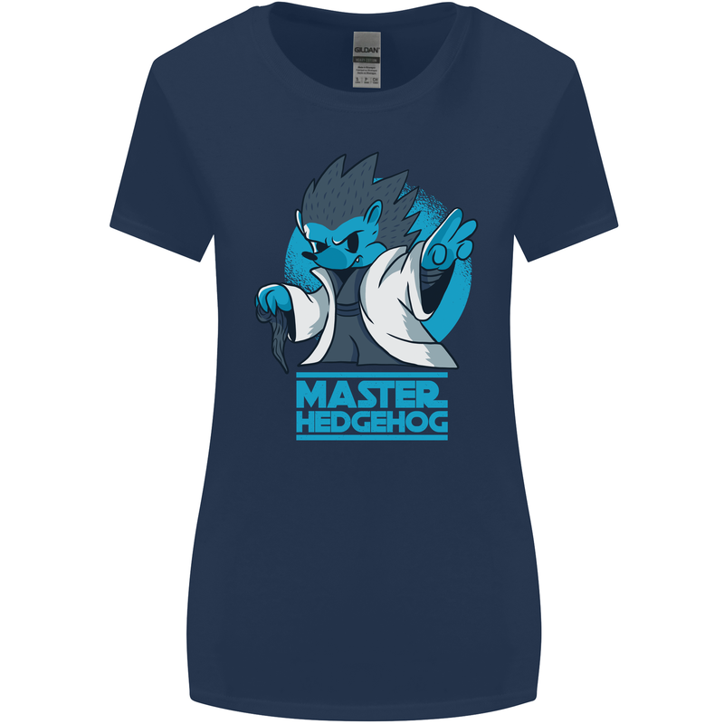 Master Hedgehog Funny Movie Parody Womens Wider Cut T-Shirt Navy Blue