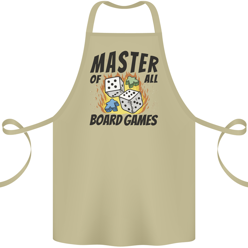 Master of All Board Games Cotton Apron 100% Organic Khaki
