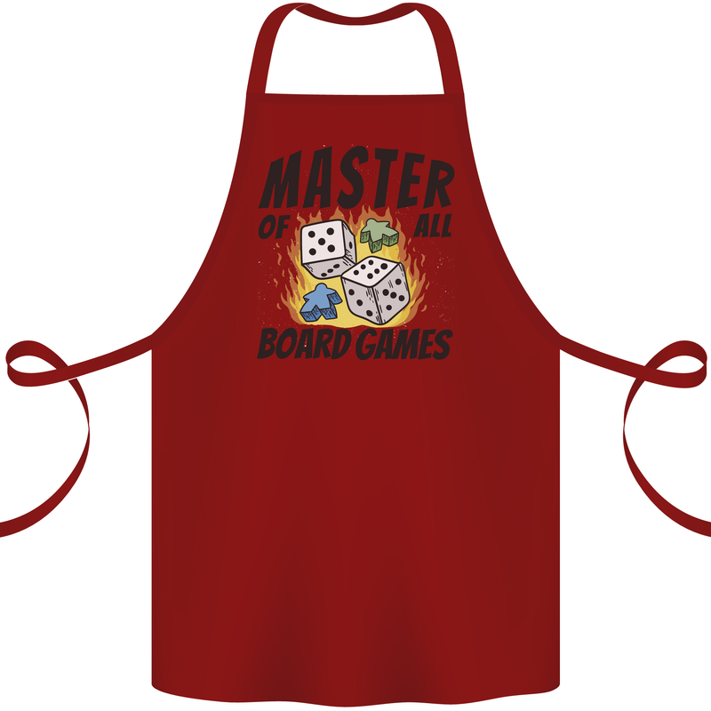 Master of All Board Games Cotton Apron 100% Organic Maroon
