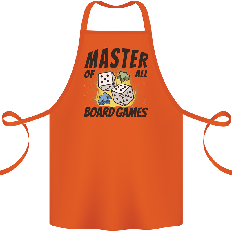 Master of All Board Games Cotton Apron 100% Organic Orange