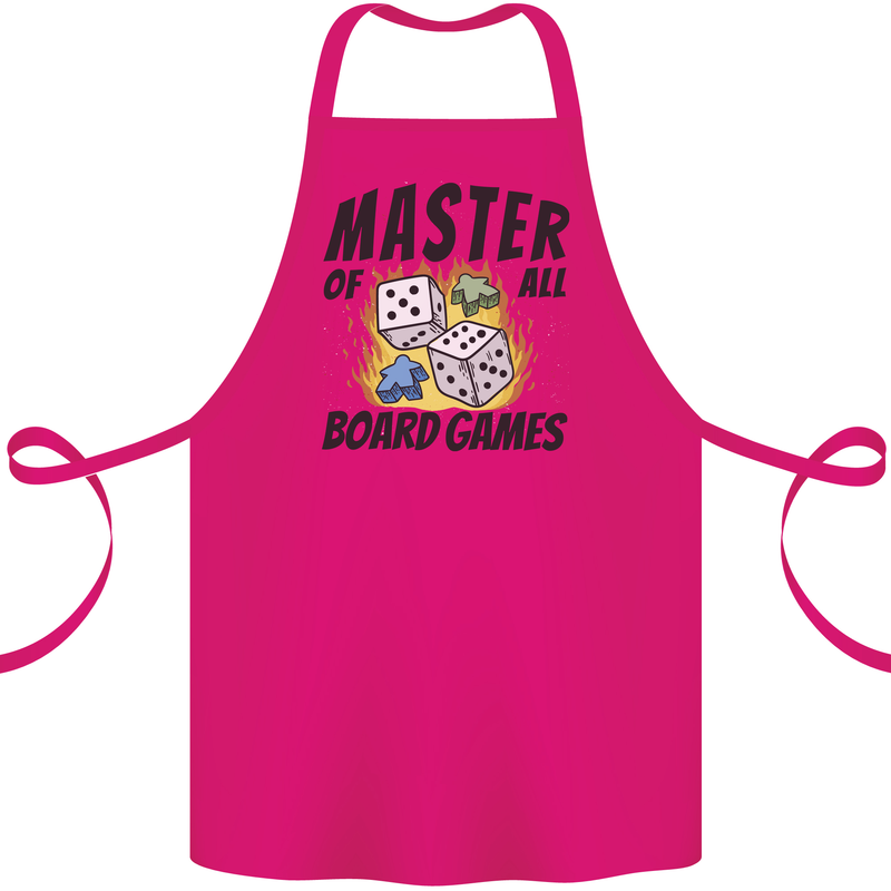 Master of All Board Games Cotton Apron 100% Organic Pink