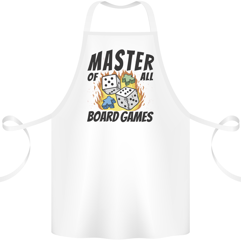 Master of All Board Games Cotton Apron 100% Organic White