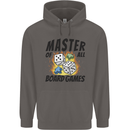 Master of All Board Games Mens 80% Cotton Hoodie Charcoal